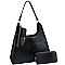 3 in 1 Ostrich Print Single Strap Hobo Wallet SET