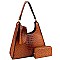 3 in 1 Ostrich Print Single Strap Hobo Wallet SET
