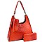 3 in 1 Ostrich Print Single Strap Hobo Wallet SET