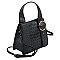 Top Handle Ostrich Croc Buckle Satchel