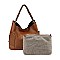 2 IN 1 HOBO BAG WITH MINI LINEN BAG SET