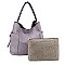 2 IN 1 HOBO BAG WITH MINI LINEN BAG SET