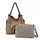 2 IN 1 HOBO BAG WITH MINI LINEN BAG SET