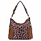 Side Pocket Leopard Print Hobo Wallet SET