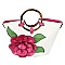 3D Flower Bamboo Round Handle Satchel