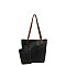 2-in-1 Stiched Fashion Front Pocket Shoulder Bag