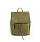 Fashion Flap Drawstring Backpack