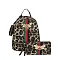 3-IN-1 Ostrich Bee Charm Backpack Wallet Set Coin Purse