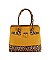 Leopard Colorblock Padlock Satchel