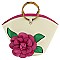 3D Flower Bamboo Round Handle Satchel