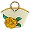 3D Flower Bamboo Round Handle Satchel