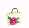3D Flower Bamboo Round Handle Satchel
