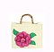 3D Flower Bamboo Round Handle Satchel
