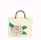 3D Flower Bamboo Round Handle Satchel