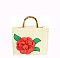 3D Flower Bamboo Round Handle Satchel