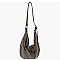 Rhinestone Covered Nylon Shoulder Bag Hobo