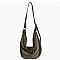 Rhinestone Covered Nylon Shoulder Bag Hobo