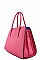 Celebrity Contrasting Color Interior 5 Compartment Satchel-Tote