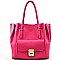 Alluring Contrasting Color Tote with Matching Wallet