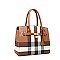 2-in-1 Plaid Padlock CLassic Satchel