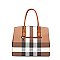 2-in-1 Plaid Padlock CLassic Satchel