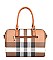 3 in 1 PLAID Print Boston Satchel Clutch Wallet SET