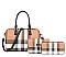 3 in 1 PLAID Print Boston Satchel Clutch Wallet SET