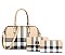 3 in 1 PLAID Print Boston Satchel Clutch Wallet SET