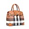 2-in-1 Plaid Monogram Classic Satchel Set