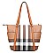 2 IN-1  Monogram Plaid Tote Bag + Crossbody