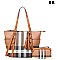 2 IN-1  Monogram Plaid Tote Bag + Crossbody