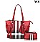 2 IN-1  Monogram Plaid Tote Bag + Crossbody