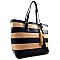 Tasseled Striped Shopper Tote