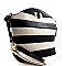 Stripe Twist Lock 2 Tone Messenger Bag