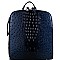 STRUCTURED OSTRICH EMBOSSED BACKPACK