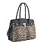 LEOPARD PRINTED FASHION KEY LOCK TOTE BAG