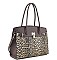 LEOPARD PRINTED FASHION KEY LOCK TOTE BAG