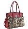 LEOPARD PRINTED FASHION KEY LOCK TOTE BAG