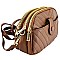 Chevron Quilted Multi Compartment Crossbody Bag