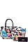 NICOLE LEE STUDDED 3 IN 1 CUTE TIARA PRINT SATCHEL