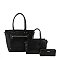 Ostrich Croc Front Pocket 3-in-1 Shopper Set