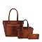 Ostrich Croc Front Pocket 3-in-1 Shopper Set