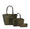 Ostrich Croc Front Pocket 3-in-1 Shopper Set