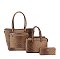 Ostrich Croc Front Pocket 3-in-1 Shopper Set