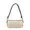 Embossed Monogram Printed Flap Shoulder Bag