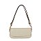 Embossed Monogram Printed Flap Shoulder Bag