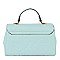 Embossed Monogram Top Handle Flap Satchel