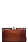 CROCO STRUCTURED EVENING PARTY CLUTCH WITH CHAIN