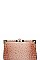 CROCO STRUCTURED EVENING PARTY CLUTCH WITH CHAIN