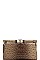 CROCO STRUCTURED EVENING PARTY CLUTCH WITH CHAIN